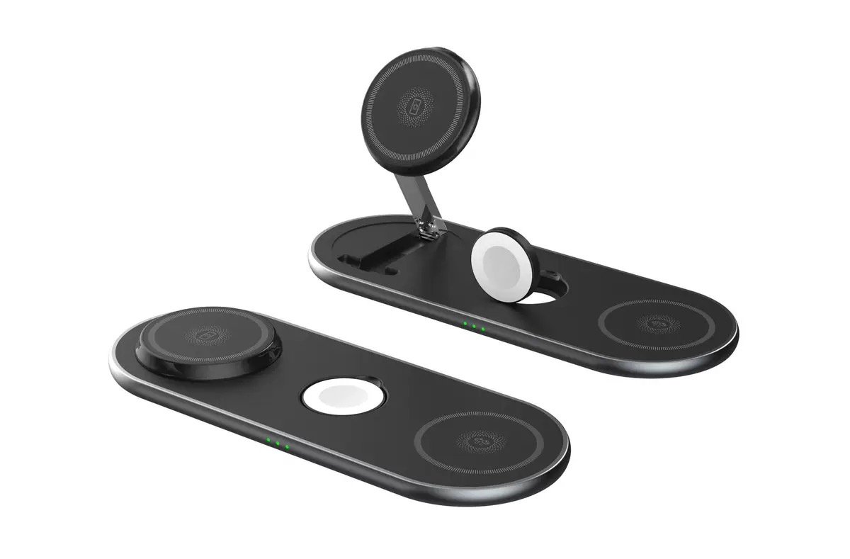 Foldable Wireless and Convenient Three-In-One Magnetic Wireless Fast Charging Suitable for Apple Desktop Three-In-One Wireless Charging