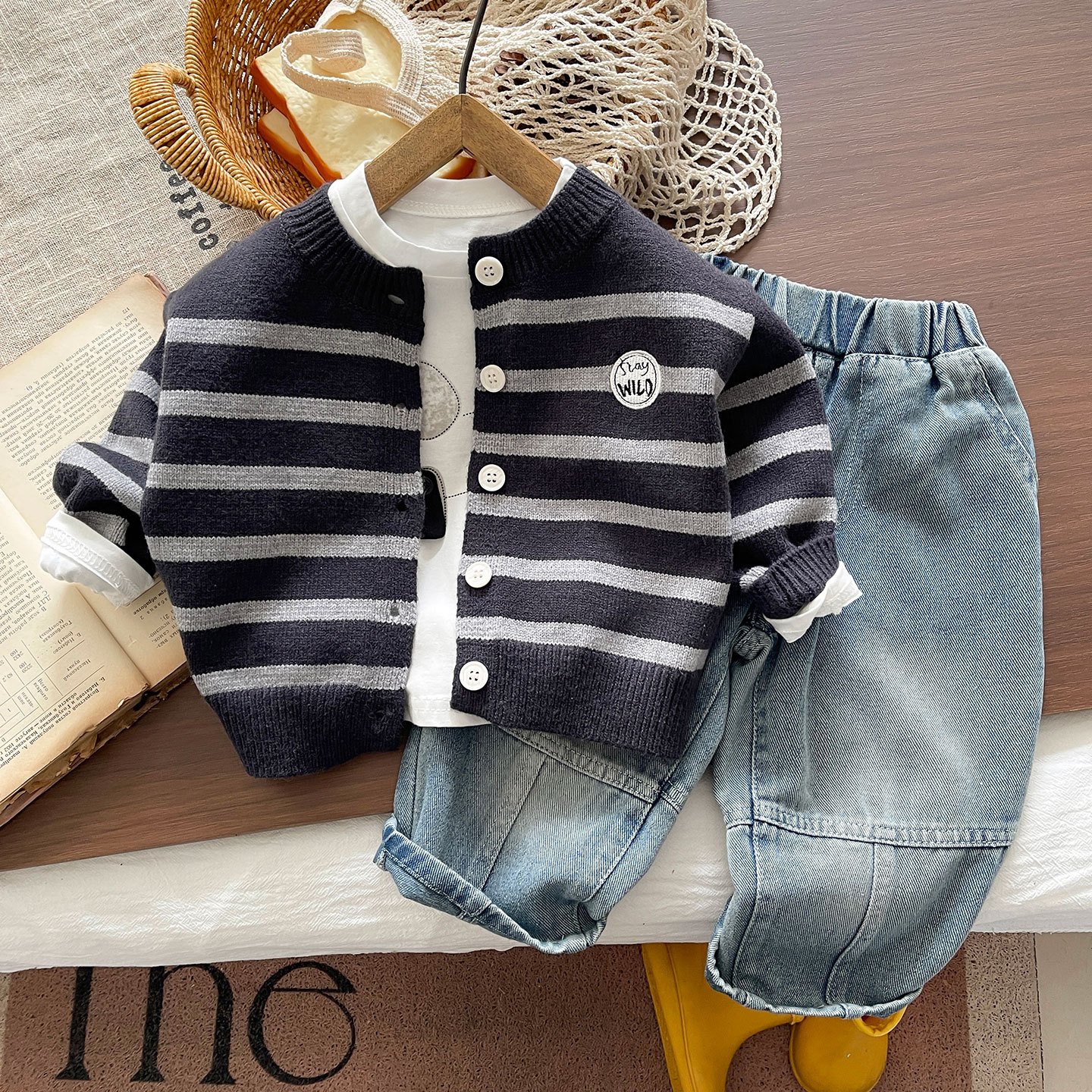 2026 New Spring Clothing Boys' Shirt Set Korean Style Baby Shirt Spring and Autumn Long-Sleeve Shirt Casual Pants