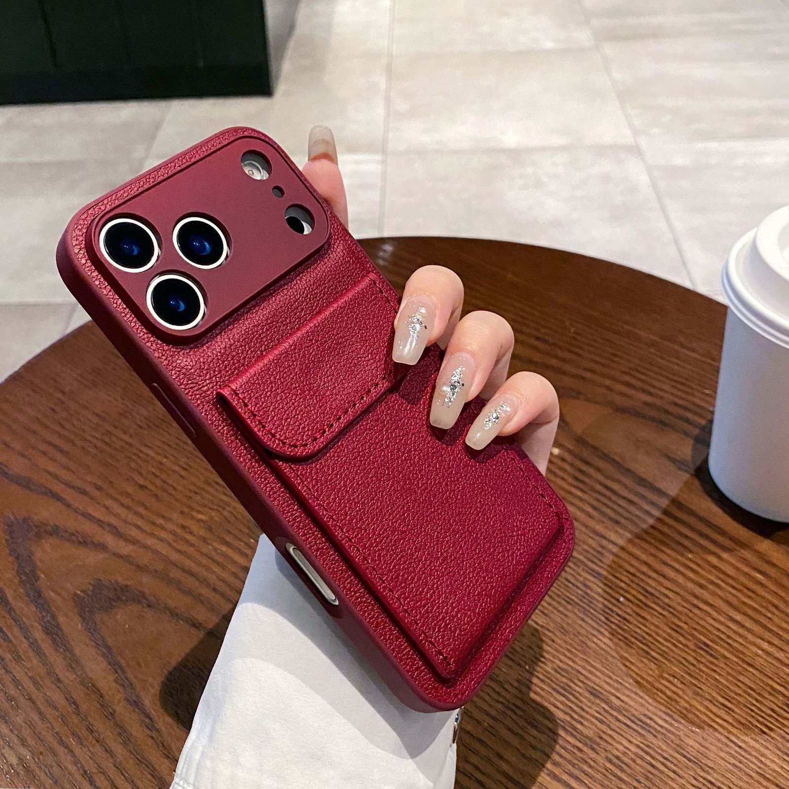 Minimalist Card Holder PU Leather iPhone Case