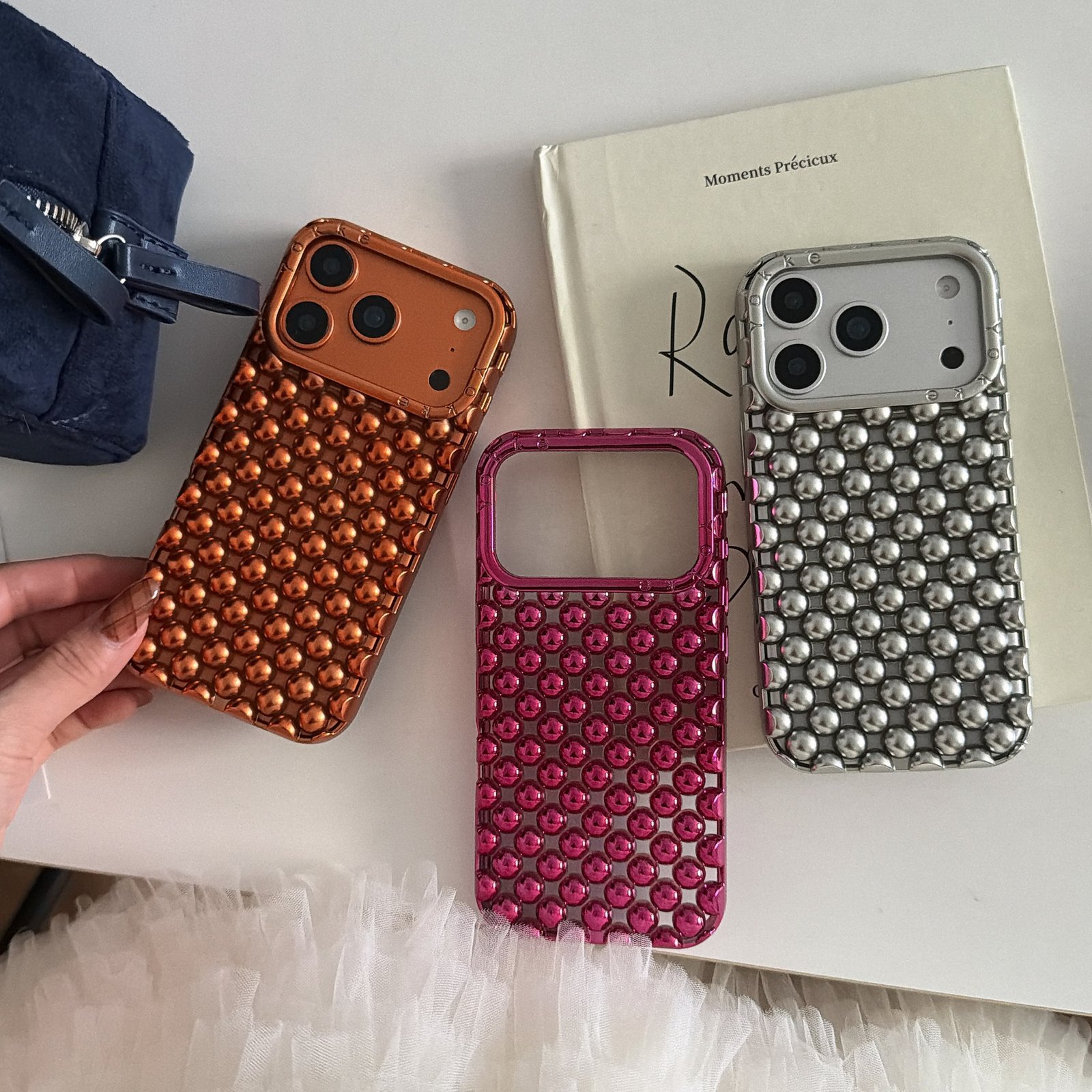 Electroplated Pearl Hollow TPU iPhone Case