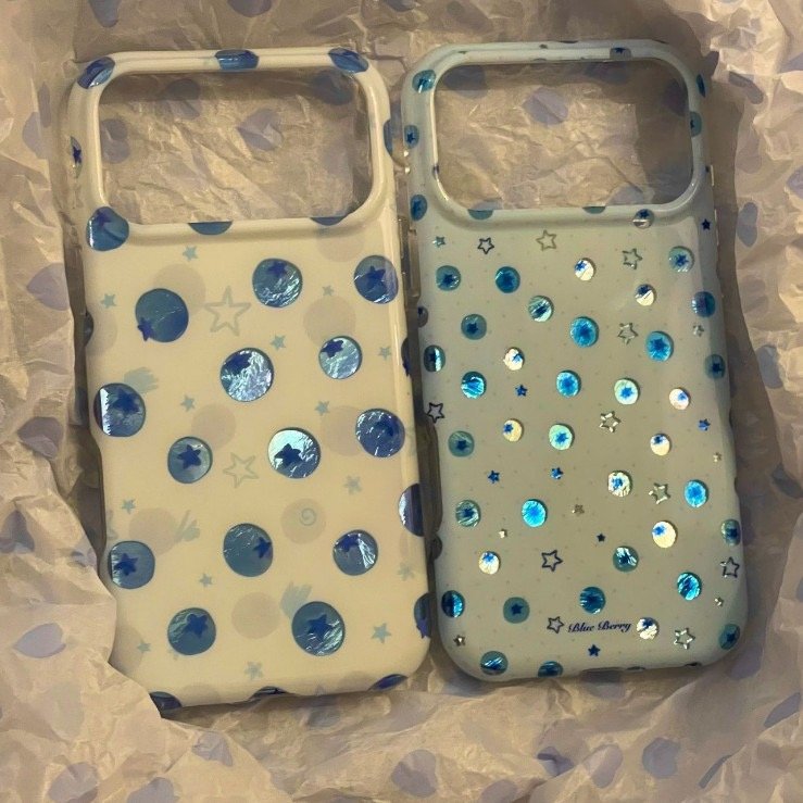Ins Personalized Star Blueberry Round Edge Double Layer Suitable for Iphone17Promax Apple 16 New Model 15 Mobile Phone Case