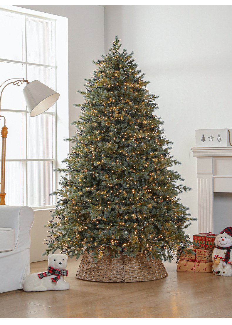 Pure PE Leaf Double Color Luxury Encryption Luminous Christmas Tree suit Home Living Room Shopping Mall Ornaments Large Floor Decoration