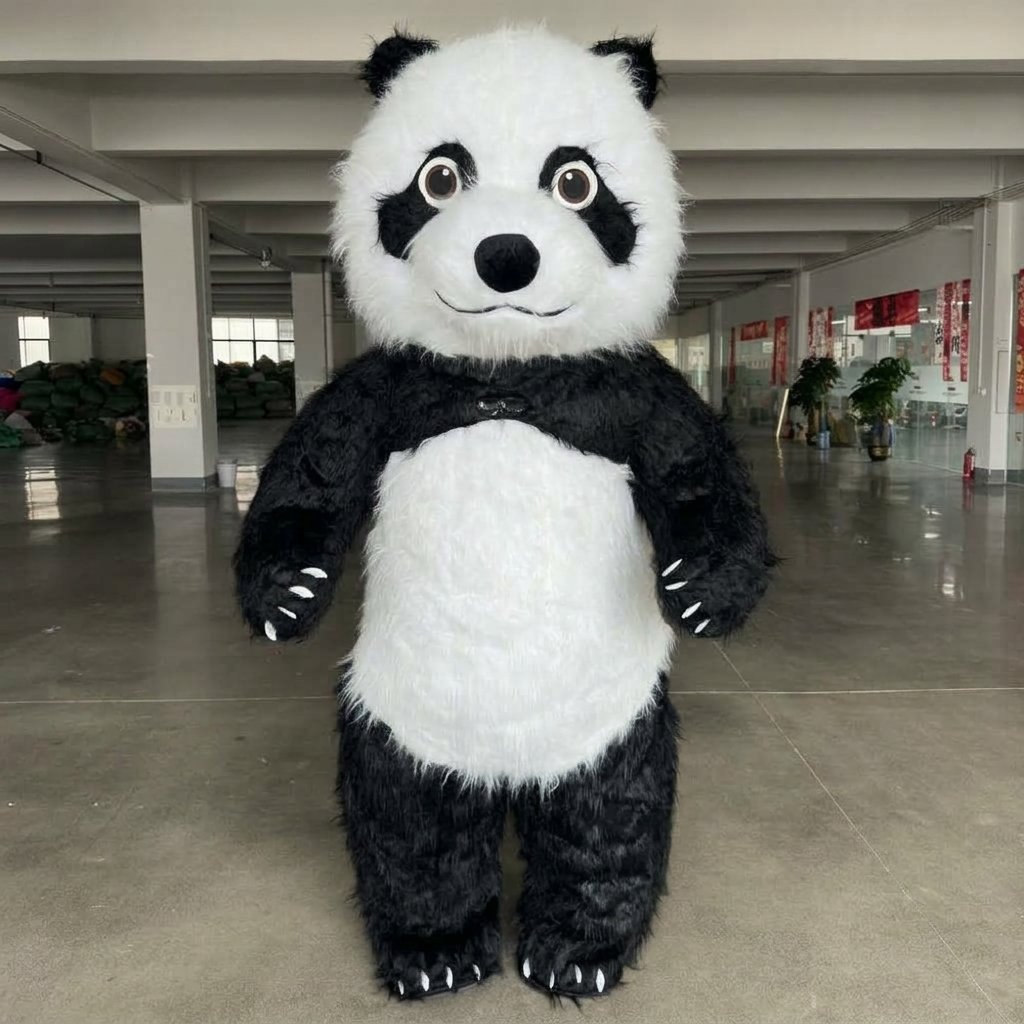 Long Hair for Panda Inflatable Costume Red Panda Cosplay for Carnival Events Advertising Giant Mascot