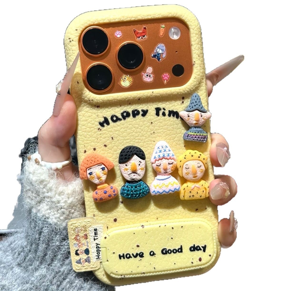 Suitable for Apple 18Promax Mobile Phone Case, Three-Dimensional Fun Character Anti-Fall Iphone16 Full-Cover Protective Case Stand