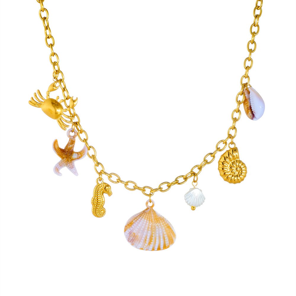 Stainless Steel Marine Animal Pendant Necklace