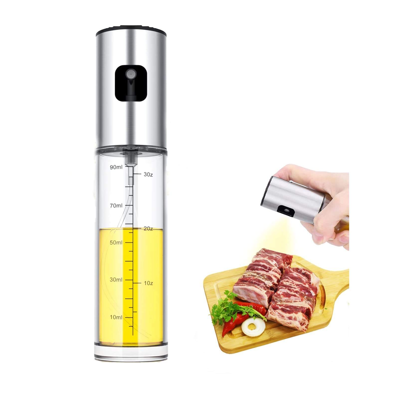 Kitchen Accessories Push Type Stainless Steel Spray Olive Oil Spray Bottle Pot Grill BBQ Sprayer Dispenser Tools for Cooking