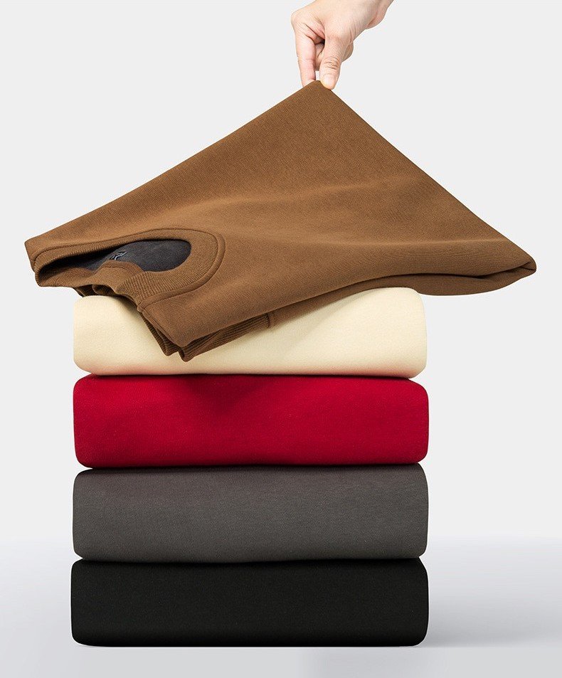 Men's Winter Fleece-Lined Cotton Pullover – Loose Fit Long-Sleeve Sweatshirt
