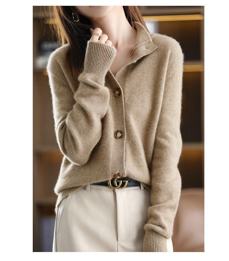 Korean Style Knitted Sweater for Women 2026 New Autumn and Winter New Retro Cardigan Loose Coat Versatile Fashion Top