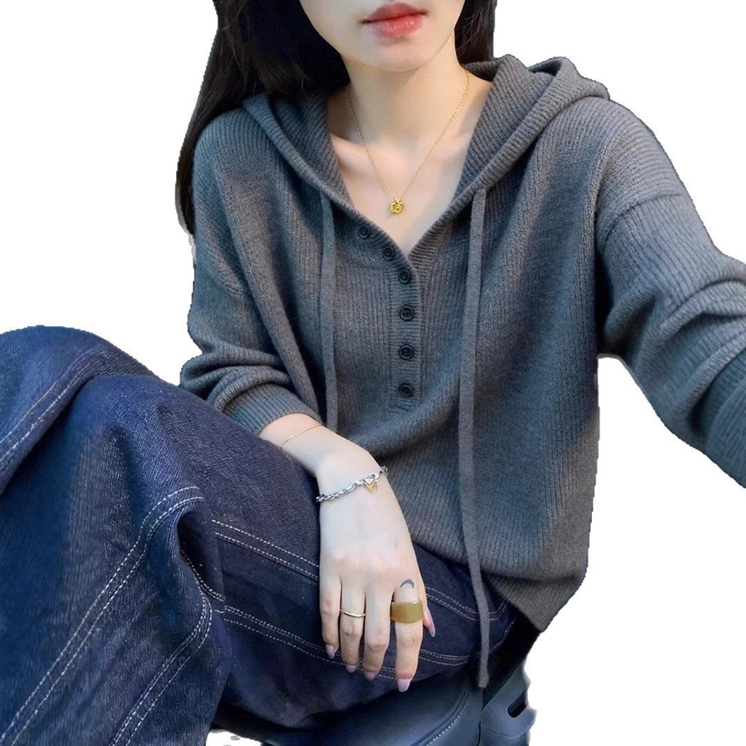 Korean-Style High-Neck Lazy Style Pullover Knit Sweater Autumn/Winter 2026 New Style Waist-Cinching Warm Slimming Base Top